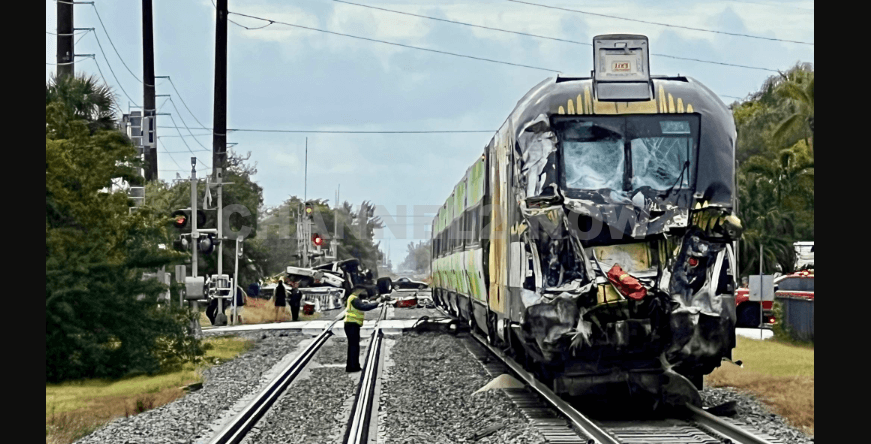 A Brightline passenger train collided with a fire truck in Delray Beach, Florida, resulting in multiple injuries and significant damage. The incident occurred at the intersection of East Atlantic Avenue and Southeast 1st Avenue.