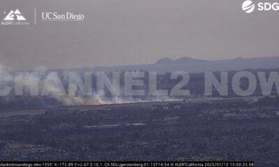 San Diego, California wildfire. The fire is roughly 4 acres with progress of the fire being slowed. Copter 3 is overhead and making water drops. No structures are threatened at this time.