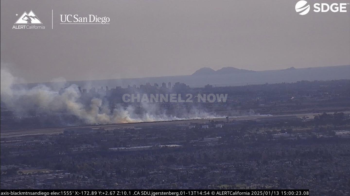 San Diego, California wildfire. The fire is roughly 4 acres with progress of the fire being slowed. Copter 3 is overhead and making water drops. No structures are threatened at this time.