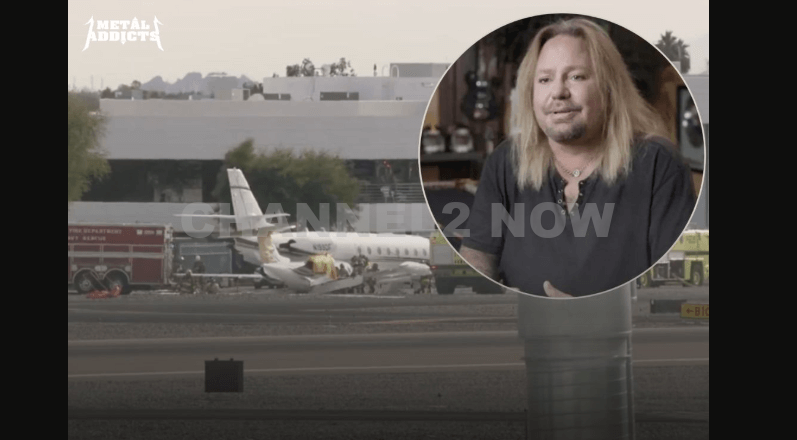 A Learjet 35A, registered to Chromed in Hollywood, Inc., a Wyoming-based company with Vince Neil listed as the principal agent, was involved in a collision with another aircraft at Scottsdale Municipal Airport.