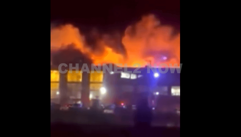 Abington Township, Montgomery County – Emergency crews are battling a massive commercial building fire at SPS Technologies, located at 301 Highland Avenue in Abington Township, just north of Philadelphia.