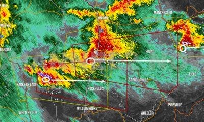 CORBIN, KY – A tornado warning has been issued for Corbin and Barbourville, Kentucky, as a dangerous supercell storm moves into the area. The National Weather Service has confirmed an area of circulation entering Downtown Corbin, with another rotation detected southwest of the city.