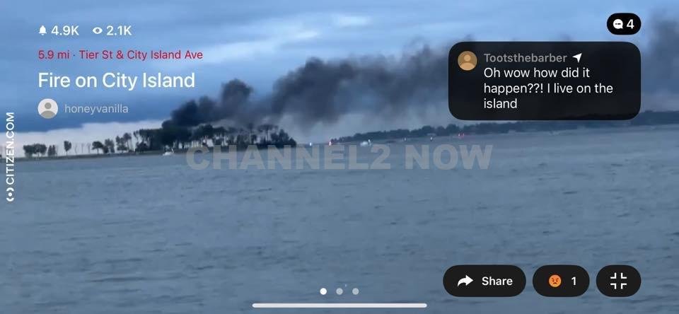A mayday emergency was declared Saturday following a serious marine incident in the waters near Hart Island in the Bronx, where a vessel caught fire, resulting in multiple people being thrown into the Long Island Sound.

According to emergency communications, Marine 4 and other responding fire and rescue units were deployed to the scene after reports emerged of a boat fully engulfed in flames on the east side of Hart Island.