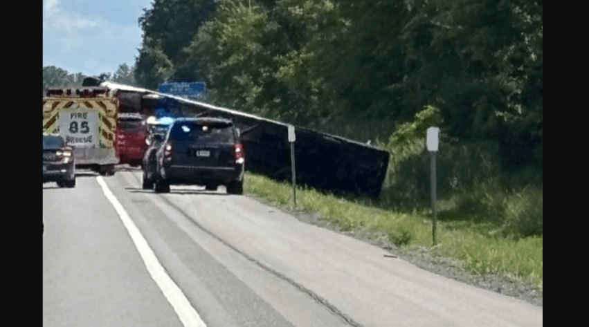 Multiple Fatalities Reported in Tour Bus Rollover on I-90 West in Pembroke near mile marker 403.9 (1)