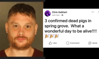 Christopher Gebhart Condemned for Celebrating Deadly York County Police Shooting 1879 Harr Road in Spring Grove NORTH CODORUS TOWNSHIP