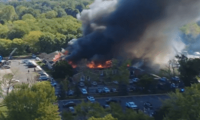 Shocking drone footage shows entire Grand Blanc Mormon Church building engulfed