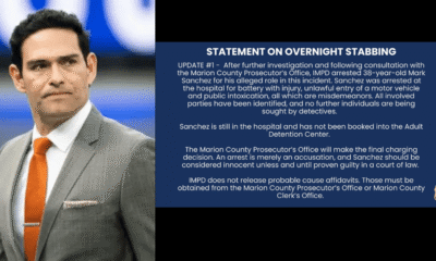 Mark Sanchez arrested in Indianapolis stabbing incident near Senate Avenue and West Washington Street