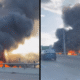 Several structures on fire at Motel 9 UniversityDowntown in Austin, Texas E 30th St & Cole St
