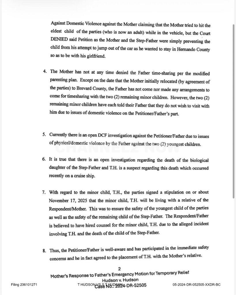 New information has emerged regarding the death of 18-year-old Florida cheerleader Anna Kepner, as recently filed court documents reveal significant turmoil within her family and identify her 16-year-old stepbrother, Timothy Hudson, as a suspect in her death.
According to filings submitted in Brevard County family court, Anna’s stepmother, Shauntel Hudson (Kepner), detailed allegations of prior domestic violence involving her ex-husband, Thomas Hudson, and their children — including the minor son now under federal investigation.