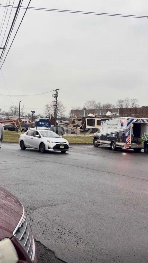 BRISTOL, Pa. (Bucks County) — Emergency crews are responding to a major incident at the Silver Lake Nursing Home (Bristol Health & Rehab Center) following a reported gas explosion that caused a partial building collapse.