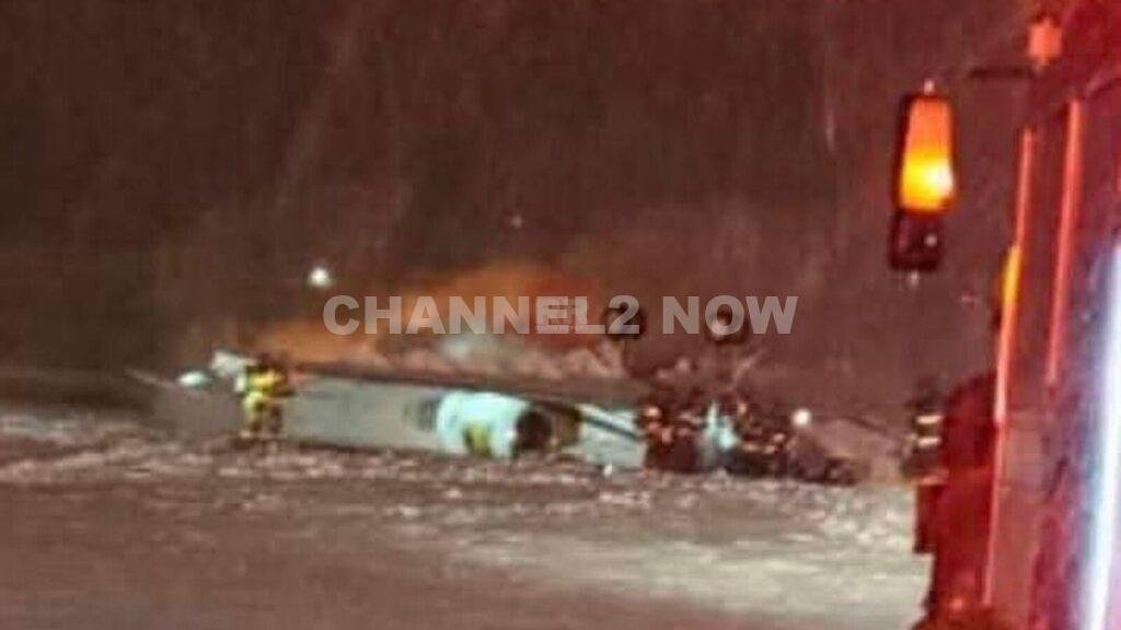 First photo of plane carrying 8 that crashed at Bangor International Airport, Maine