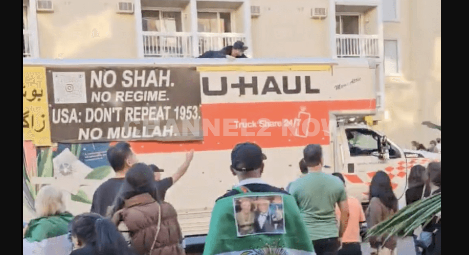 several-injured-after-u-haul-truck-drives-through-protest-in-los-angeles-ca-1338-veteran-avenue-pro-pahlavi-anti-regime-rally