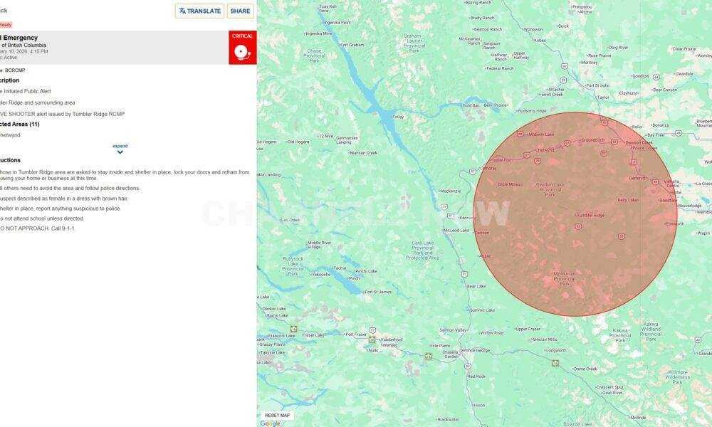 Active shooter alert issued for Tumbler Ridge in northeastern British Columbia, Canada