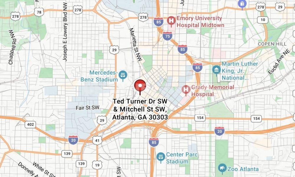 Atlanta Officer Struck by Vehicle at Ted Turner Drive and Mitchell Street, Suspect Fled Scene