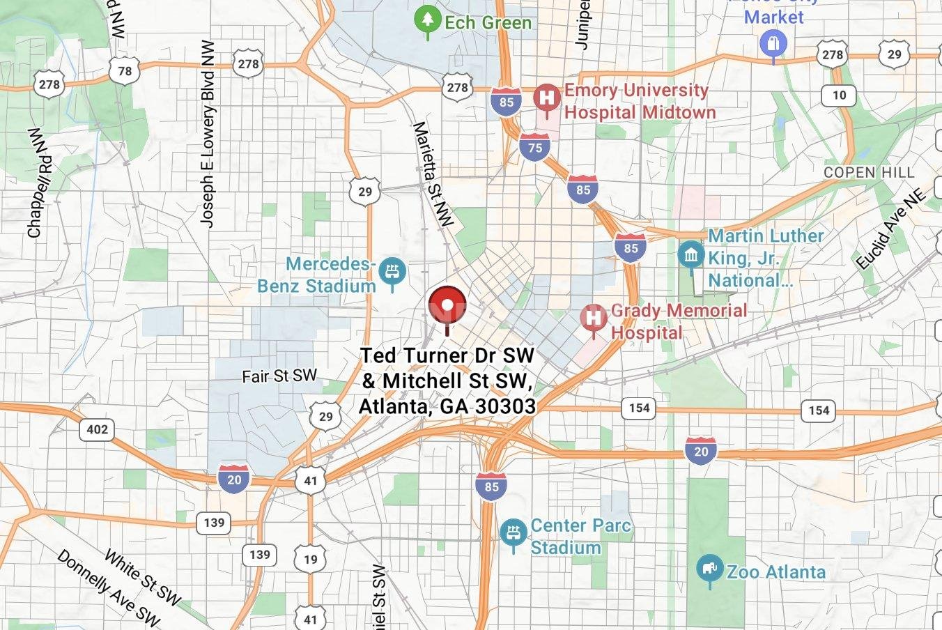 Atlanta Officer Struck by Vehicle at Ted Turner Drive and Mitchell Street, Suspect Fled Scene