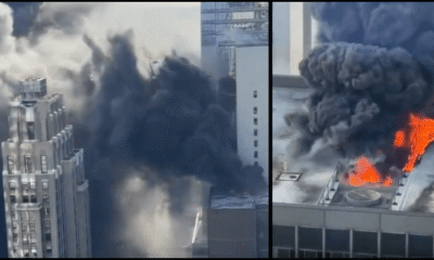 Firefighters Battle Major Rooftop Blaze in Midtown Manhattan Near St. Patrick’s Day Parade commercial building on 6 East 43rd St