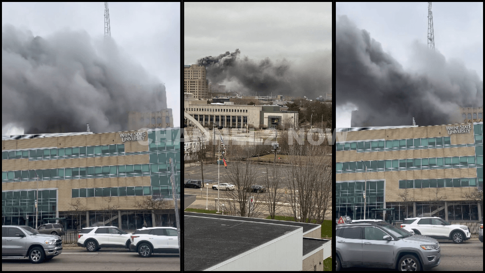 Fire Breaks Out at Wayne State University Building Housing Computer Science Department Warren Avenue and Woodward Avenue Detroit