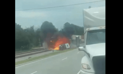 Video Captures 18-Wheeler Bursting Into Flames After Train Collision in Fairburn, Georgia Highway 29 and Bishop Road