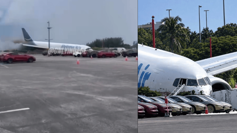 New Video Shows Moments Amazon Prime Air Boeing 767 Crashes at Miami International Airport in Florida 21 Air as Flight 7598 (CSB7598) and registered as N1997A